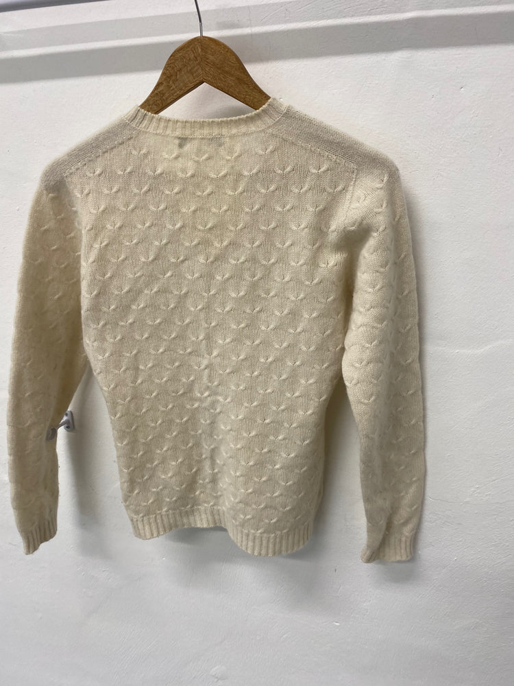 Fabulous Hawick Cashmere cream patterned Jumper UKS Cream KB001