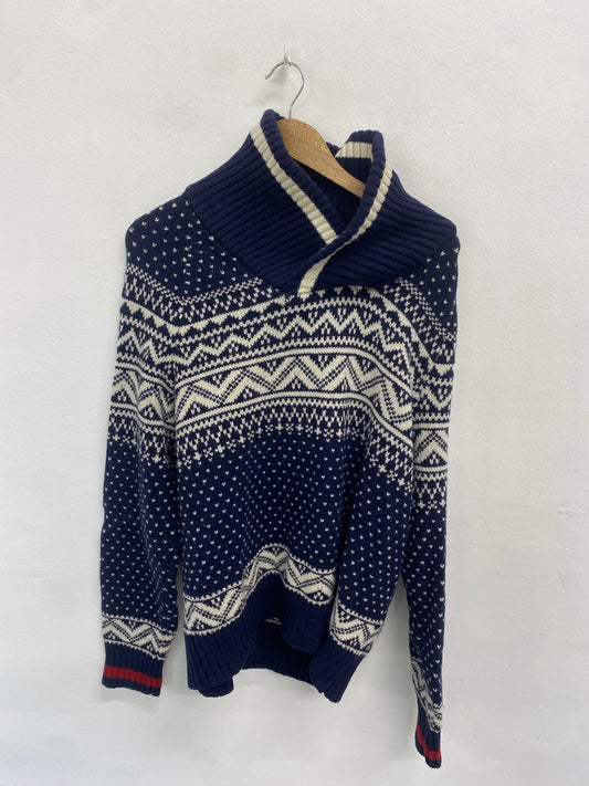 Fabulous Gap Sweater UK XL Navy white pattern KB001