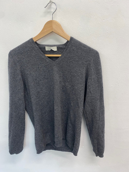 Fabulous Hawick Cashmere Sweater UK S Grey KB001