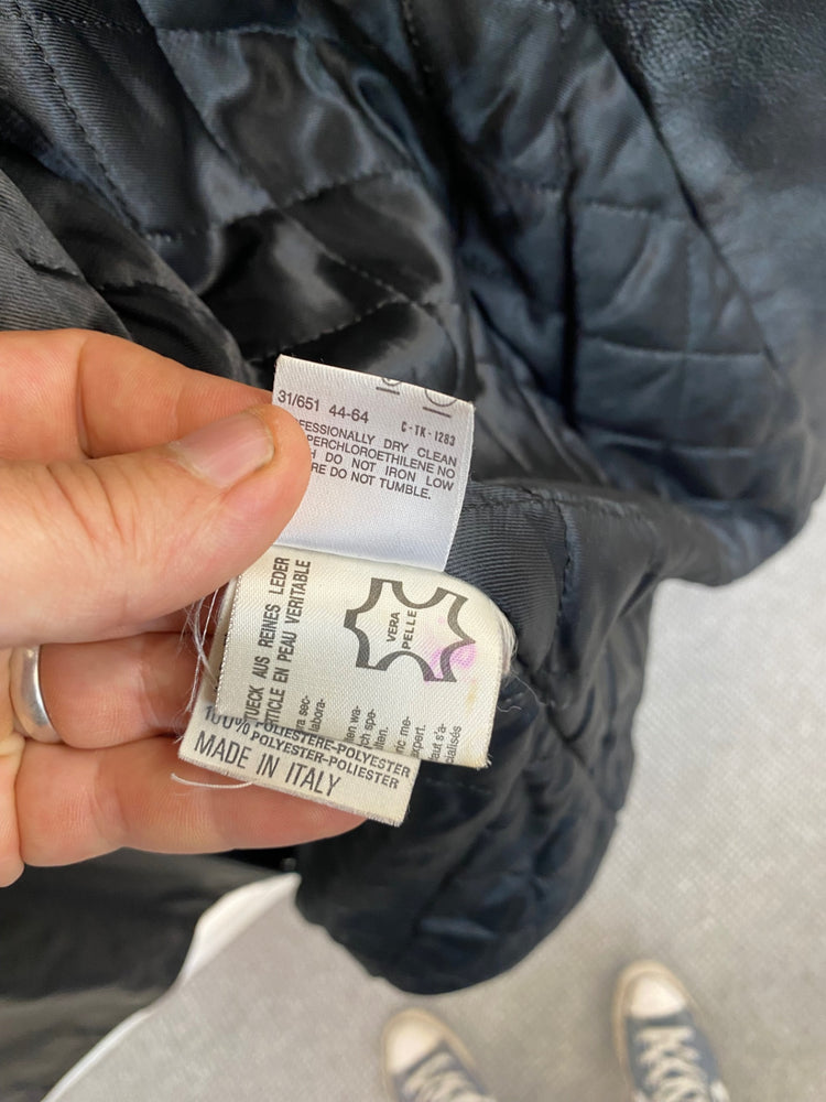 Fabulous Marella Leather Coat UK14 Black KB001