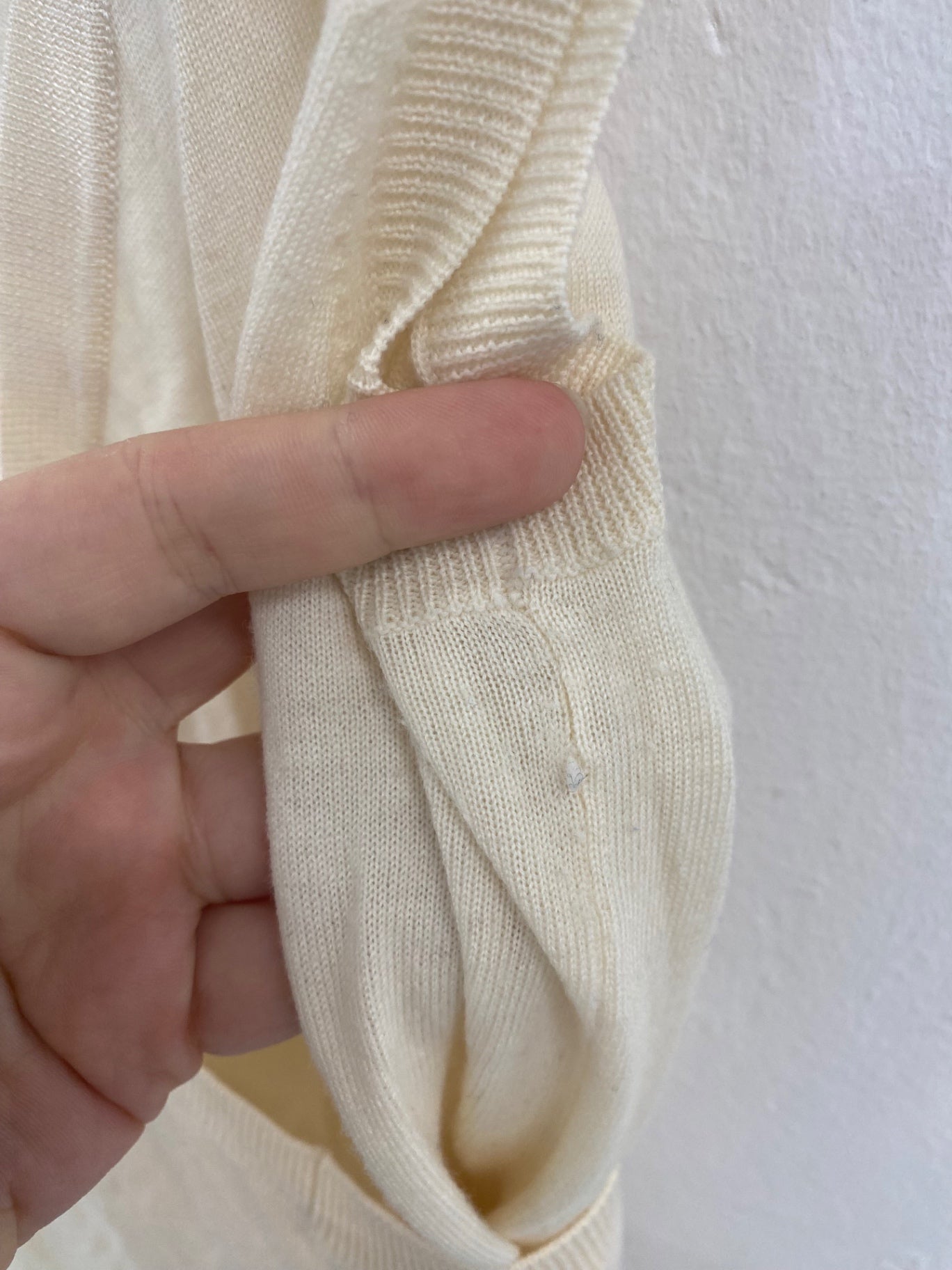 Fabulous Pringle Asymmetric Silk Wool Blend Cream Jumper UK S KB001