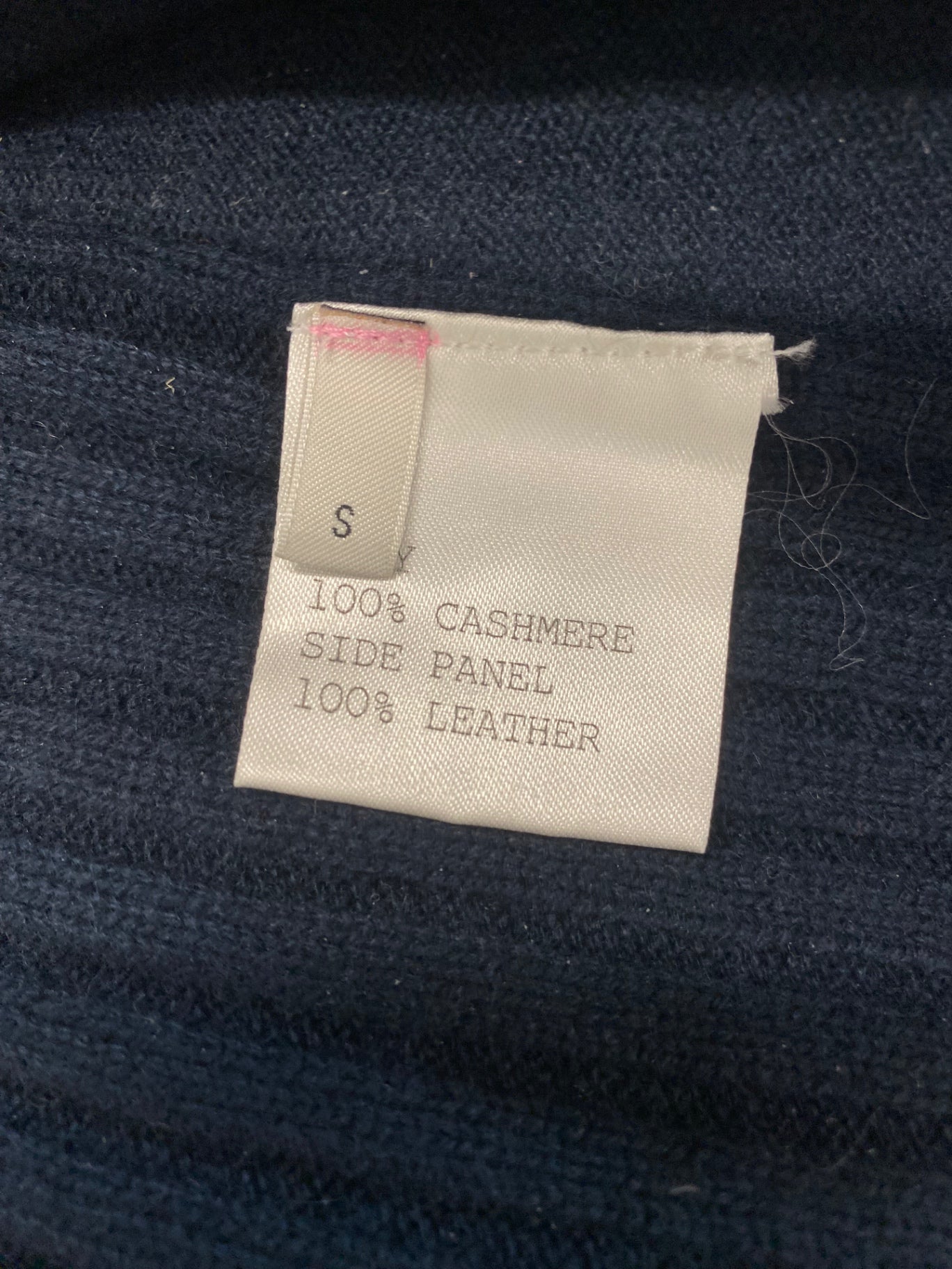 Fabulous Pringle of scotland Sweater UK S Navy blue Leather and cashmere KB001