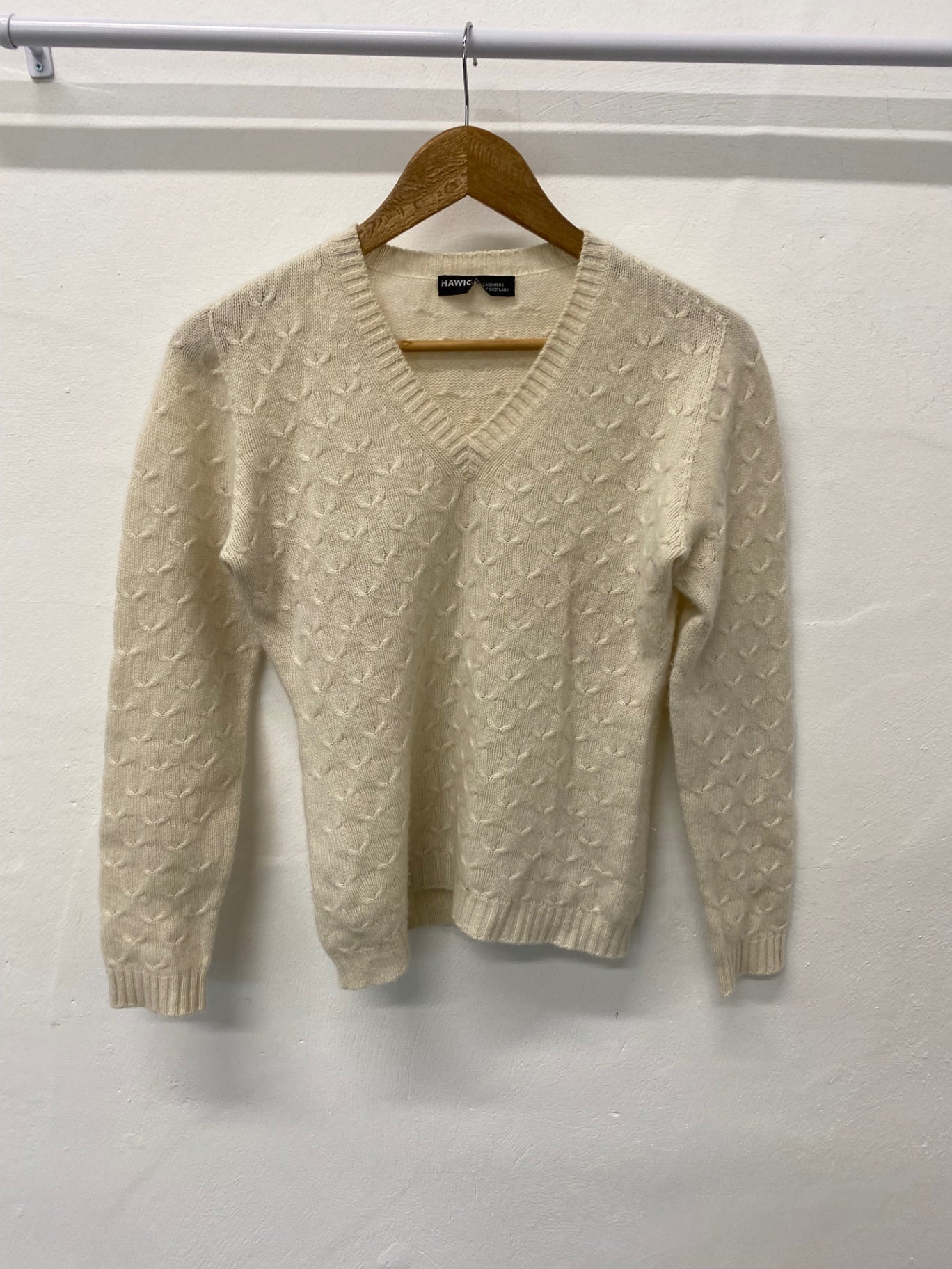 Fabulous Hawick Cashmere cream patterned Jumper UKS Cream KB001