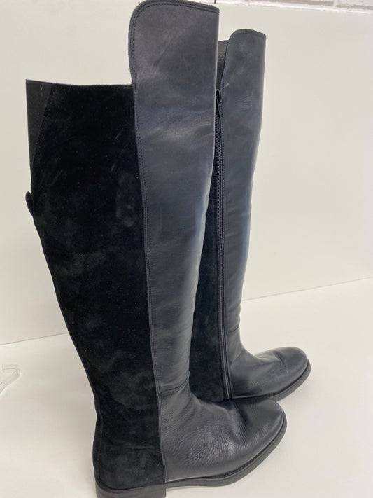 Fabulous KMB over the knee leather  Boots UK6 Black Flat classics KB001