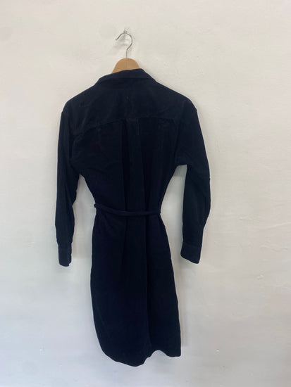 Fabulous Uniqlo Midi Dress UK XS Navy cord KB001