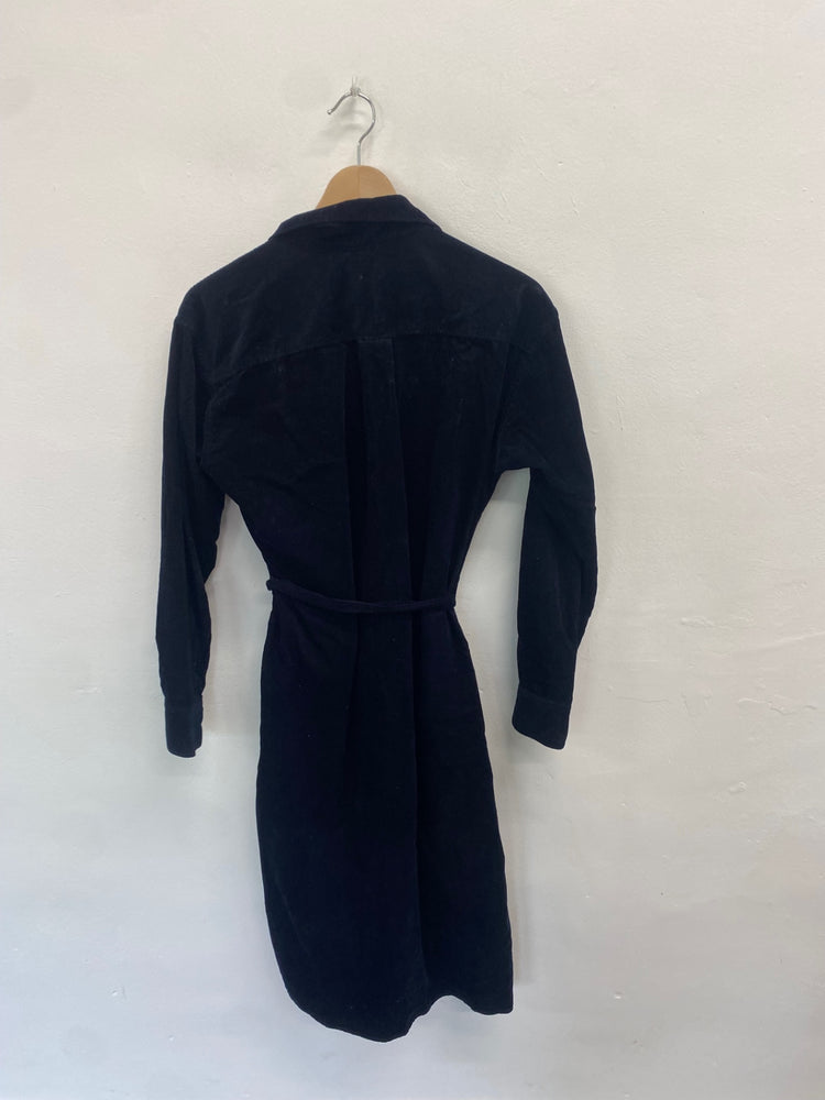 Fabulous Uniqlo Midi Dress UK XS Navy cord KB001