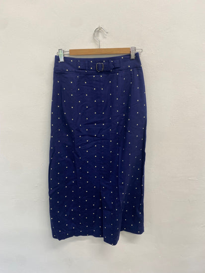 Fabulous Ines de la fressange uniqlo Skirt UK8 Navy floral KB001