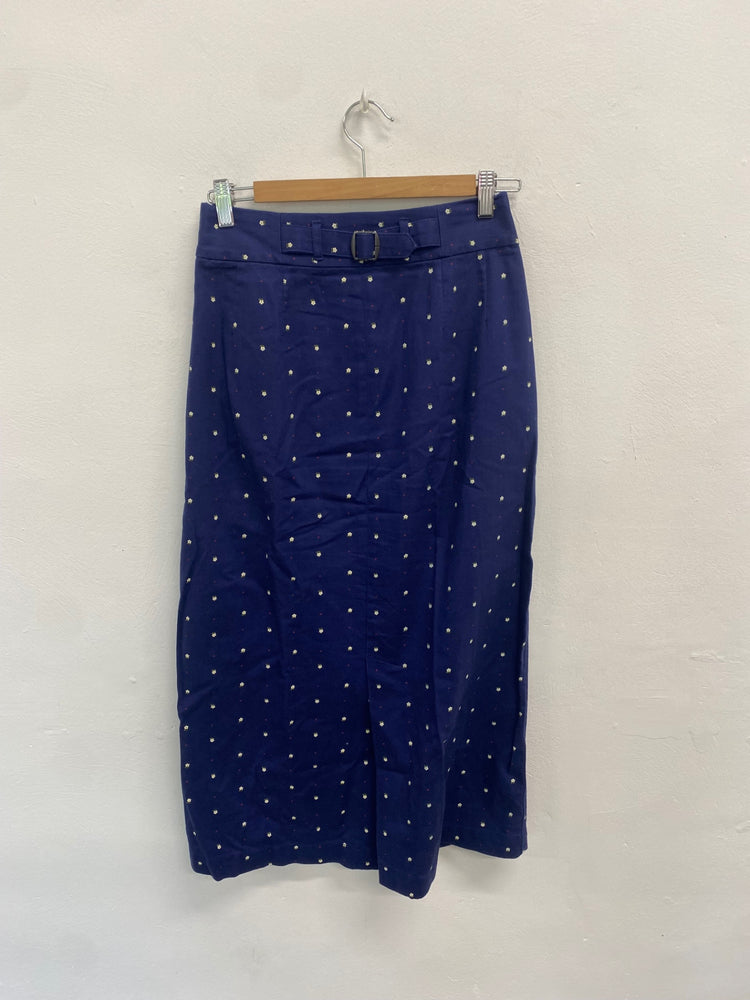 Fabulous Ines de la fressange uniqlo Skirt UK8 Navy floral KB001