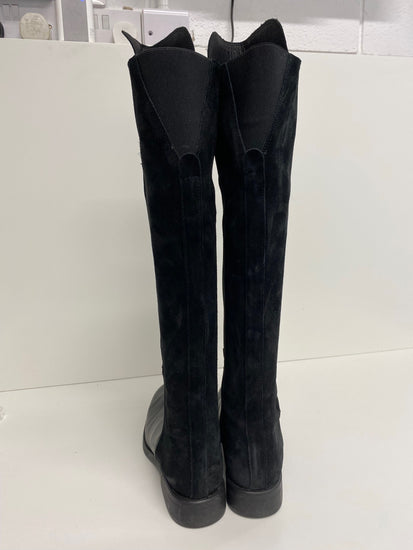 Fabulous KMB over the knee leather  Boots UK6 Black Flat classics KB001