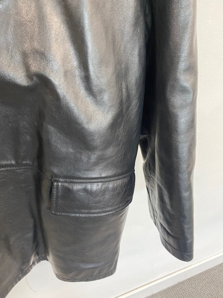 Fabulous Marella Leather Coat UK14 Black KB001