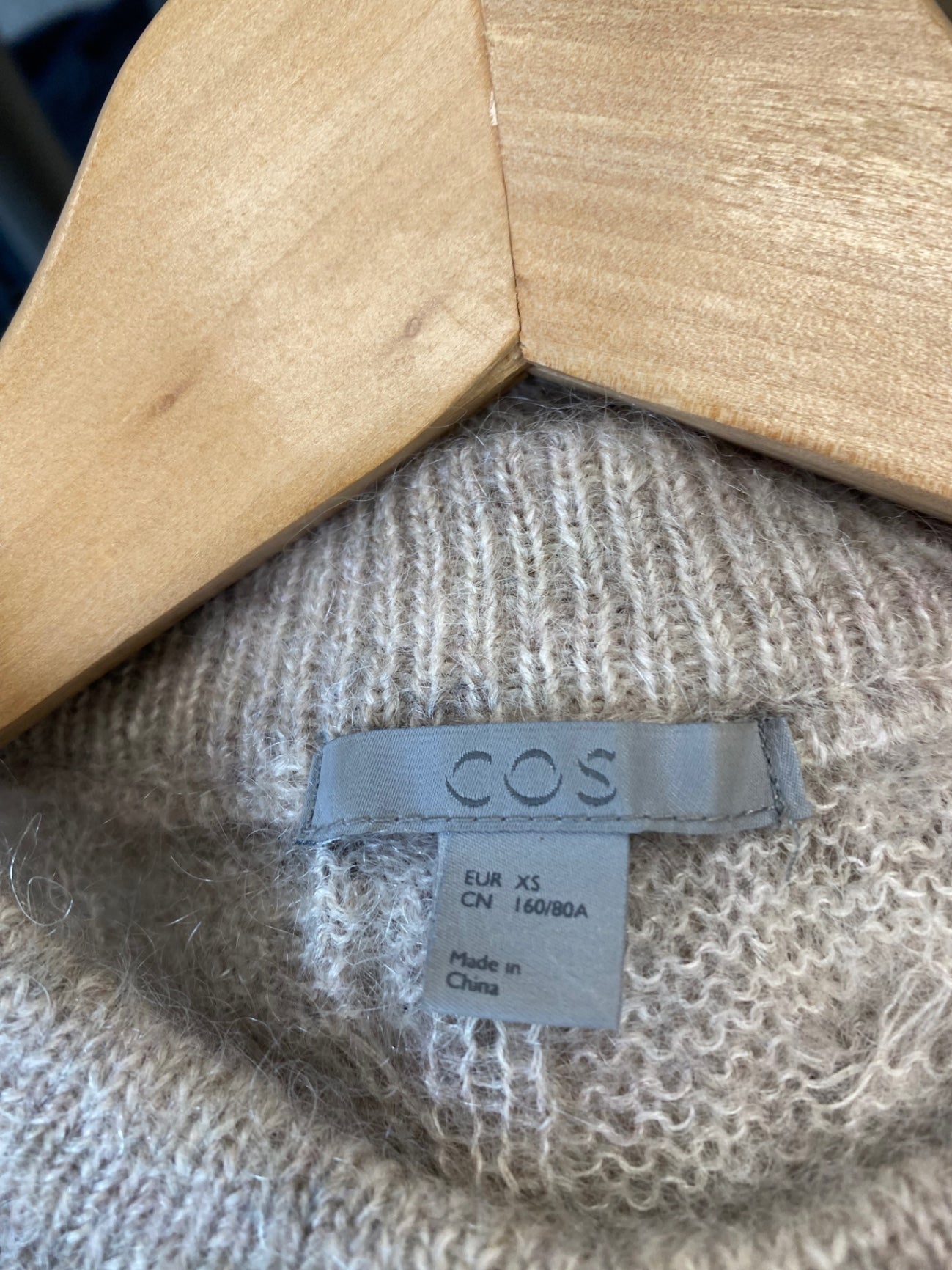 Fabulous COS mohair blend lightweight Sweater UkXS Beige Brown KB001