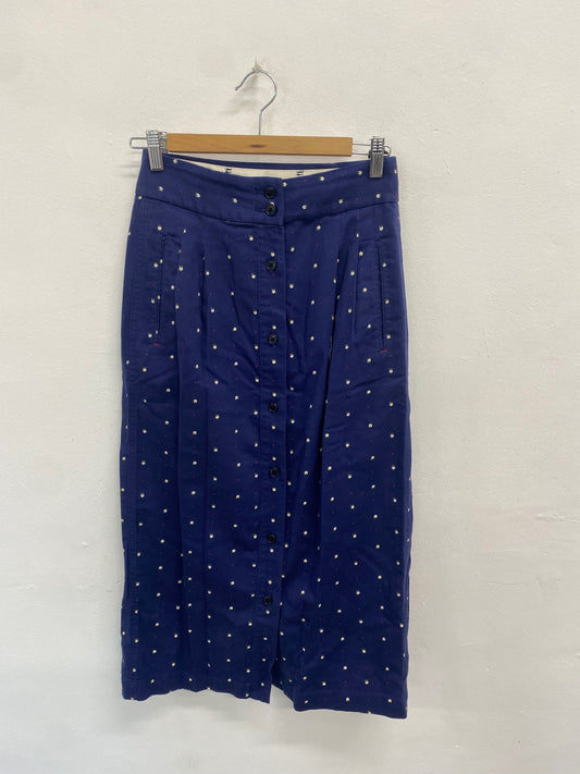 Fabulous Ines de la fressange uniqlo Skirt UK8 Navy floral KB001