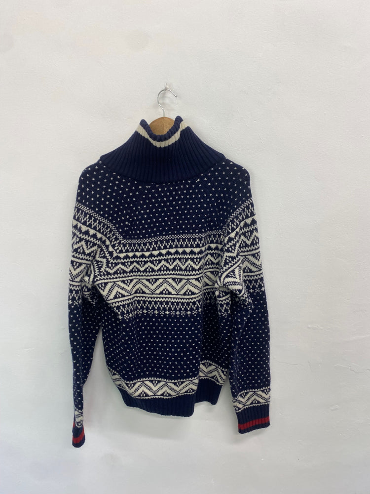 Fabulous Gap Sweater UK XL Navy white pattern KB001