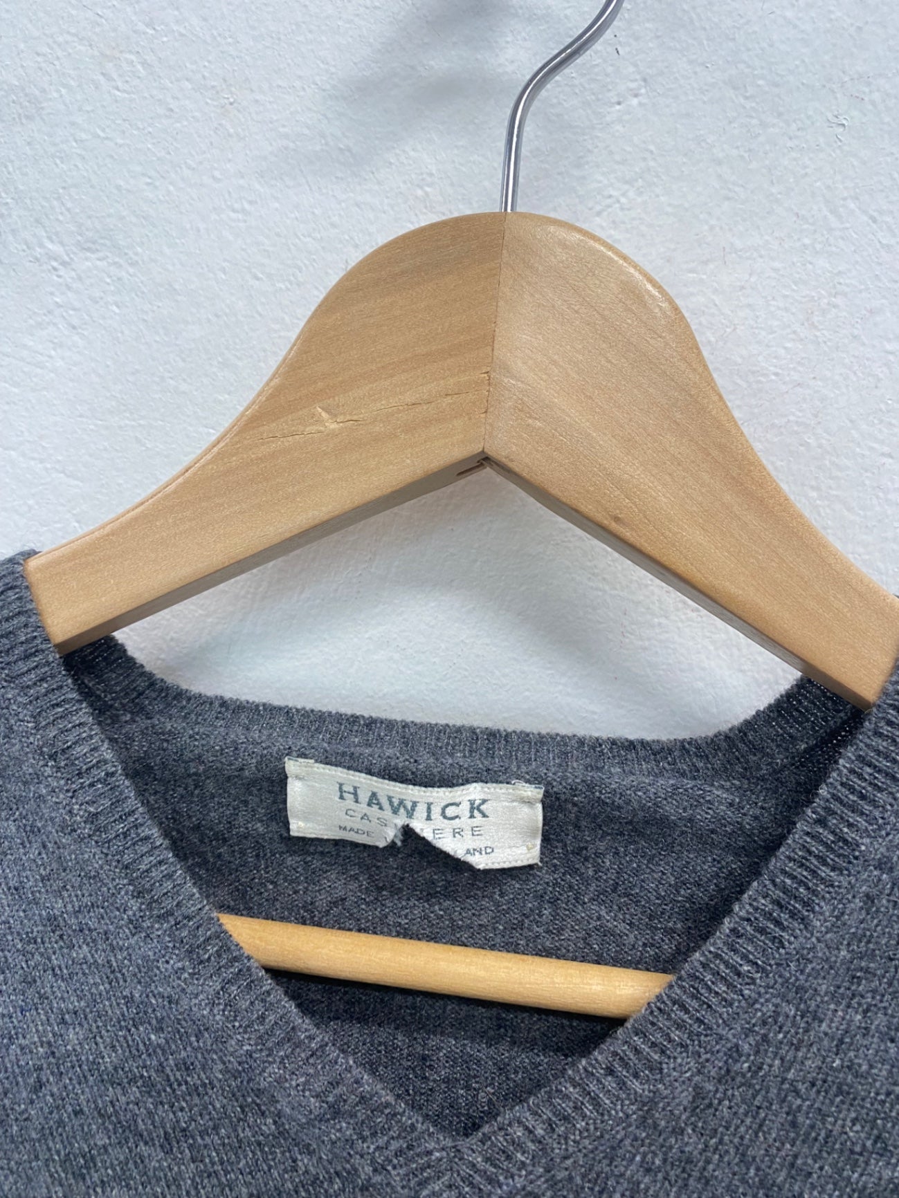 Fabulous Hawick Cashmere Sweater UK S Grey KB001