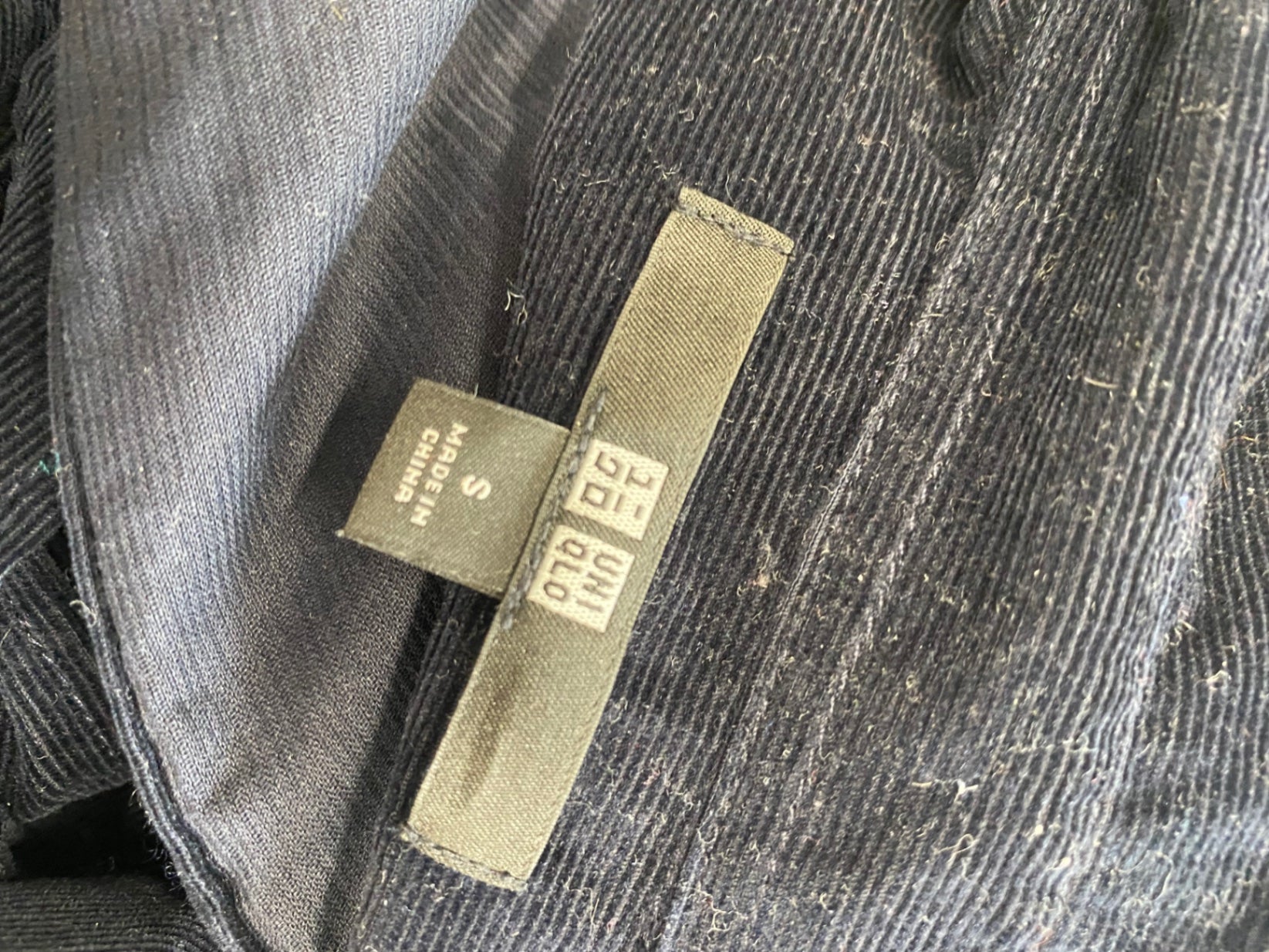 Fabulous Uniqlo Midi Dress UK XS Navy cord KB001