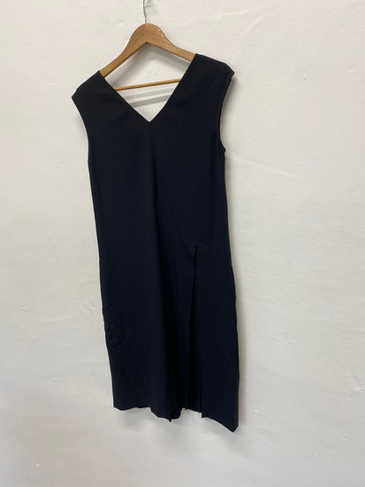 Fabulous Pringle Black tennis Dress Uk8 Black Crepe KB001