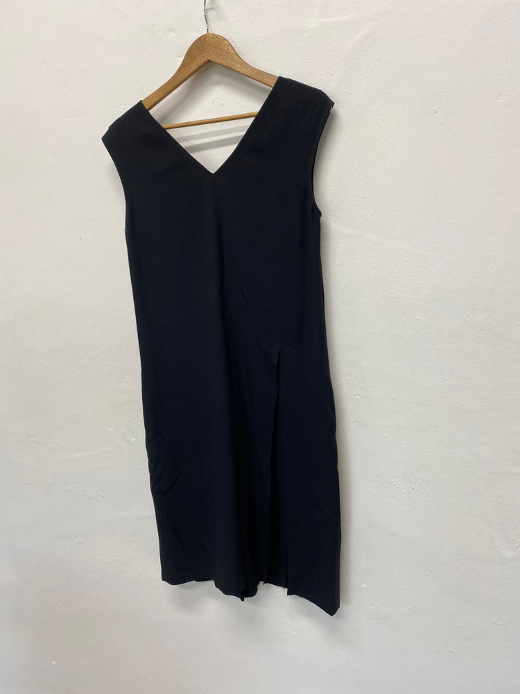 Fabulous Pringle Black tennis Dress Uk8 Black Crepe KB001