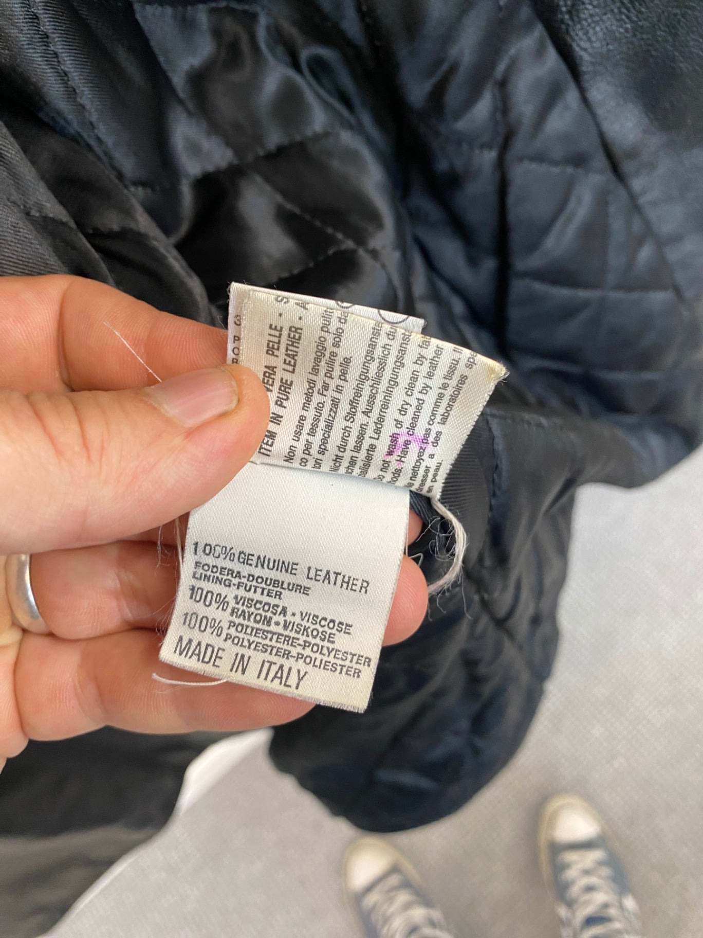 Fabulous Marella Leather Coat UK14 Black KB001