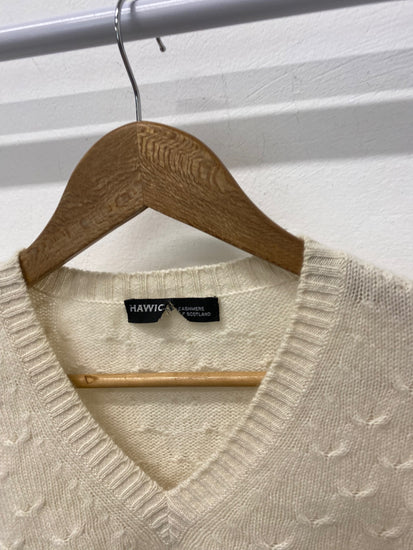 Fabulous Hawick Cashmere cream patterned Jumper UKS Cream KB001