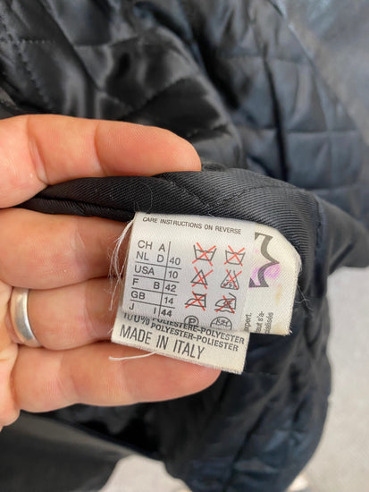 Fabulous Marella Leather Coat UK14 Black KB001