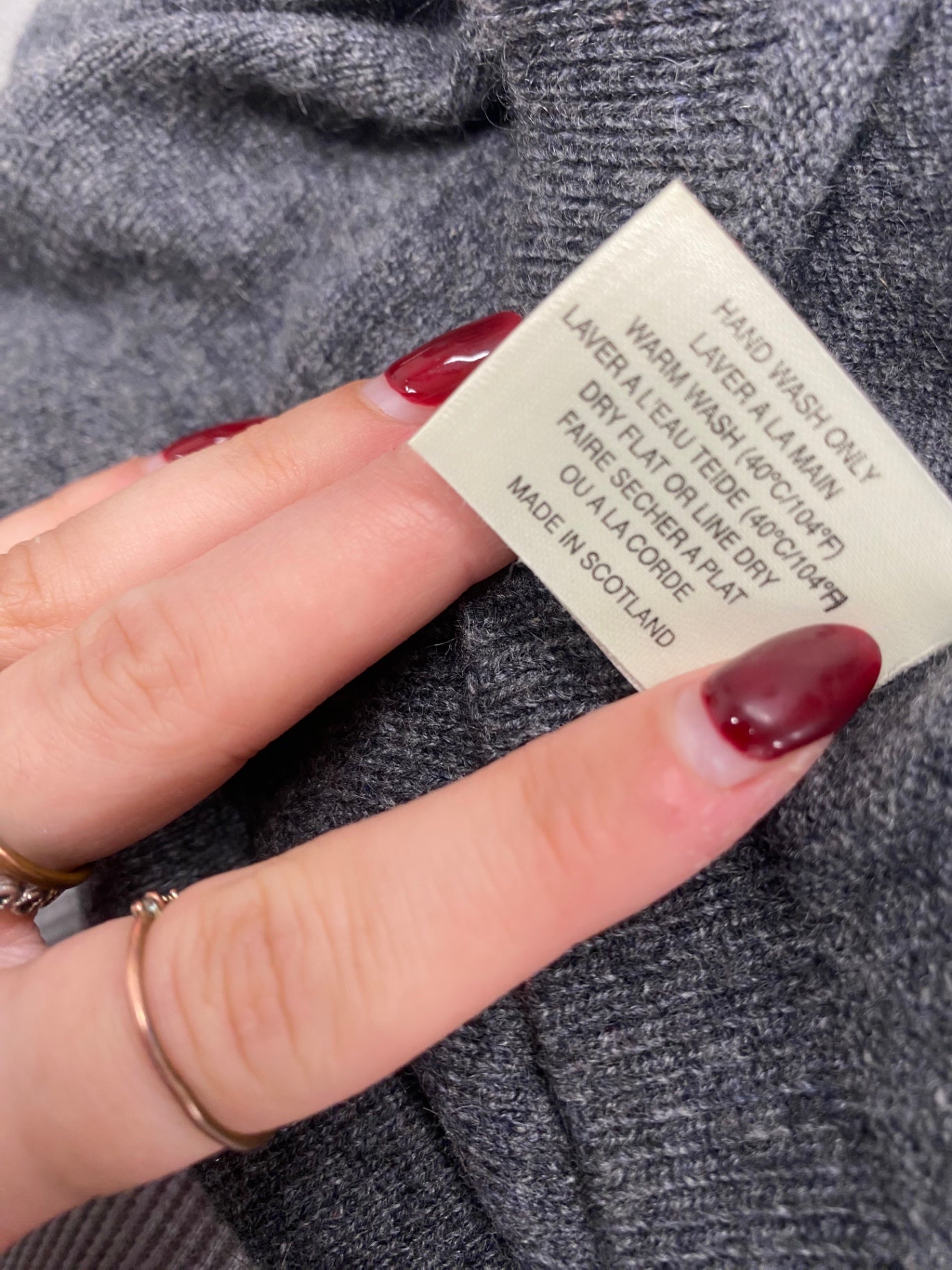 Fabulous Hawick Cashmere Sweater UK S Grey KB001