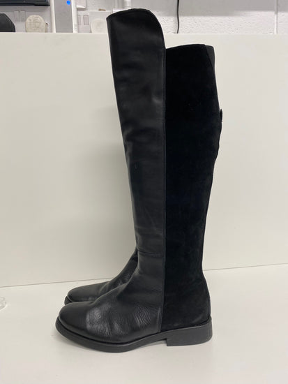 Fabulous KMB over the knee leather  Boots UK6 Black Flat classics KB001