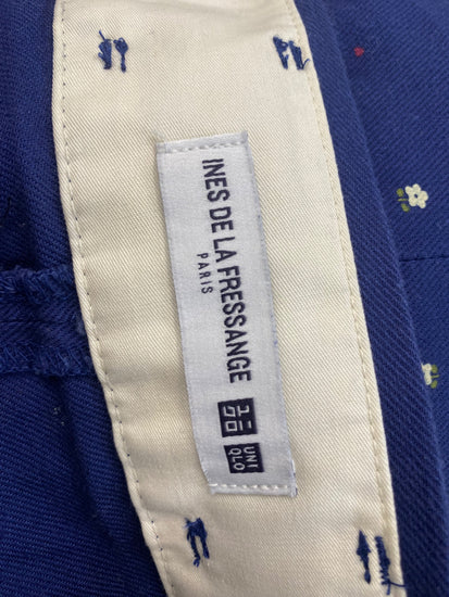 Fabulous Ines de la fressange uniqlo Skirt UK8 Navy floral KB001