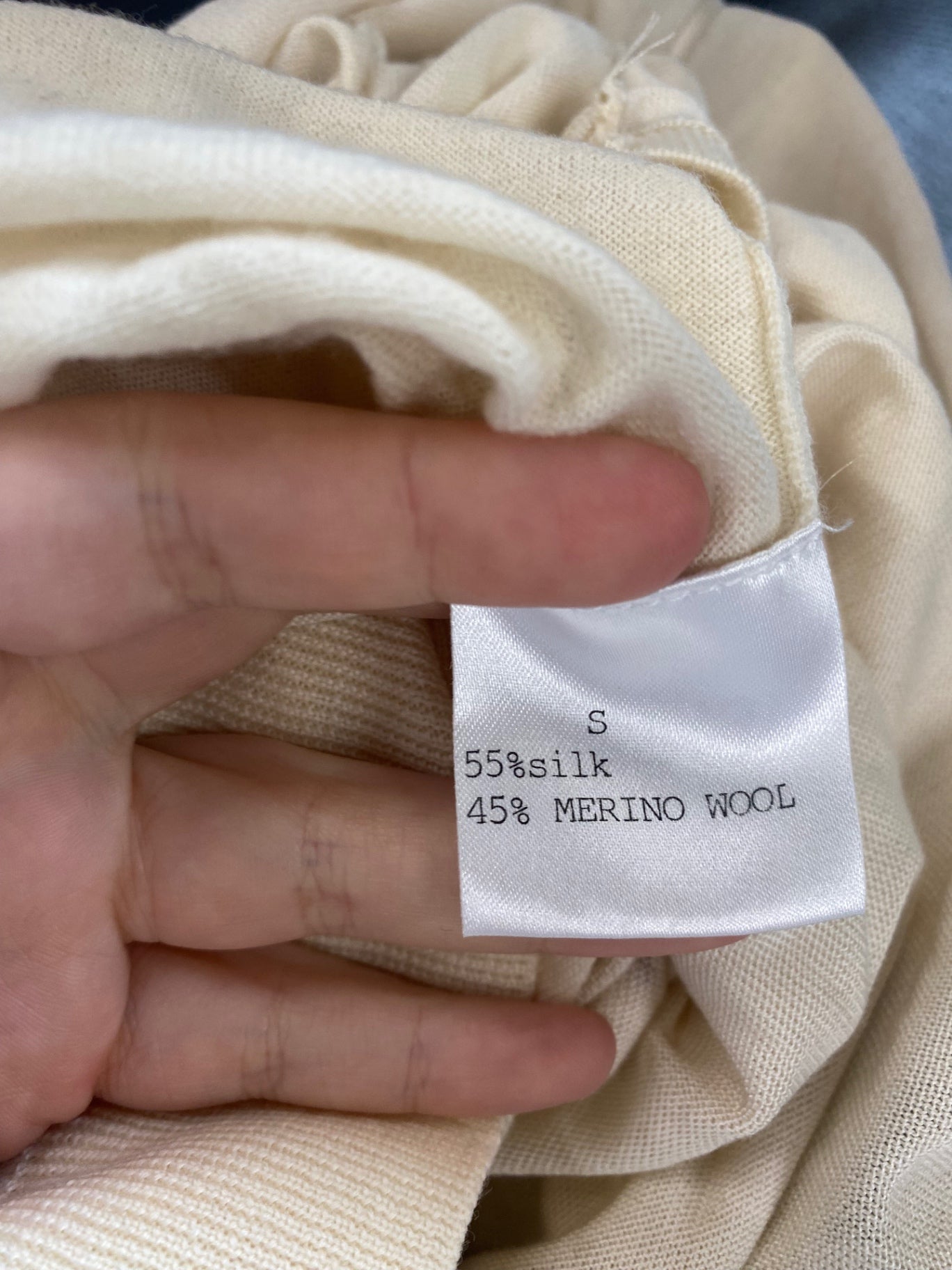 Fabulous Pringle Asymmetric Silk Wool Blend Cream Jumper UK S KB001