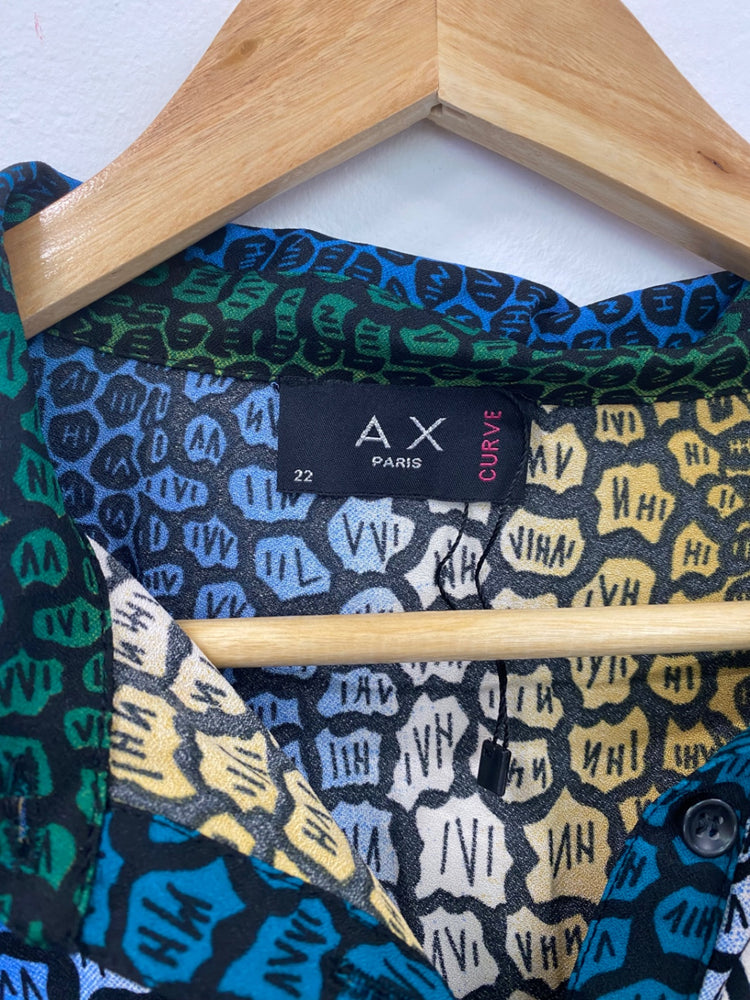 Fabulous AX Paris Multicolour Artsy Maxi Shirt Dress UK22 LK006