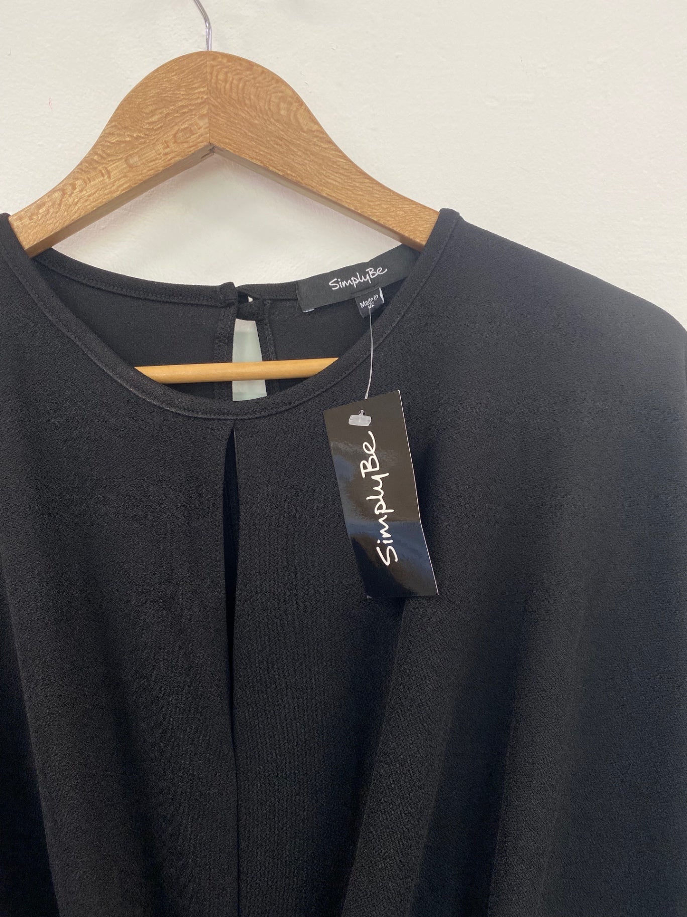 Fabulous Simply Be Black Tie Detail Midaxi Dress UK22 LK006