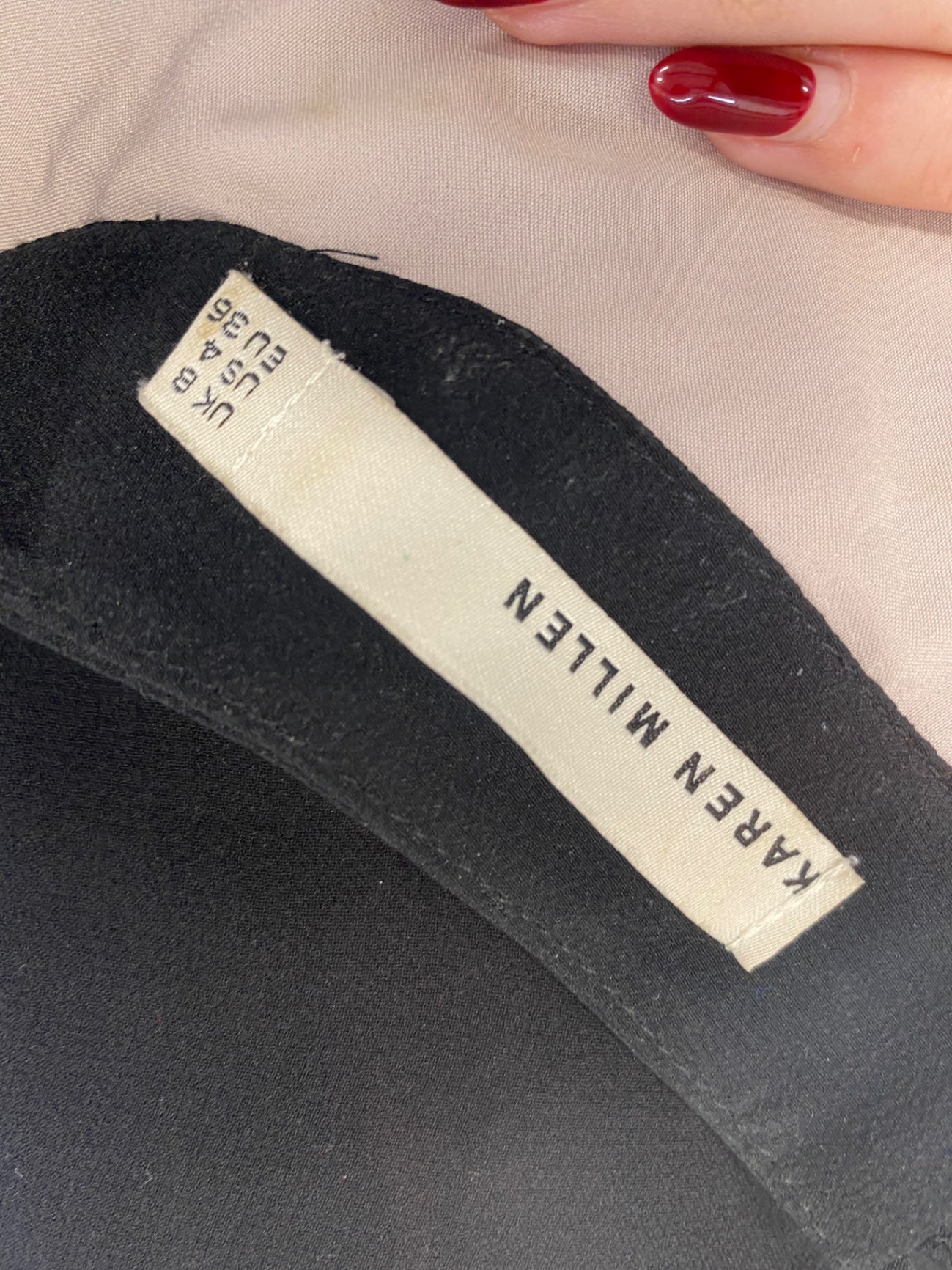 Fabulous Karen Millen Dress UK8 Black lace Silk midi dress KM004