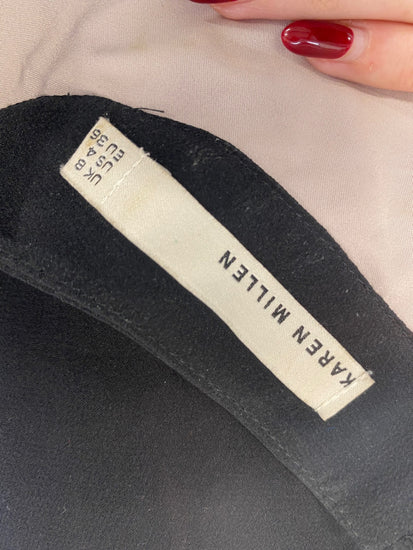 Fabulous Karen Millen Dress UK8 Black lace Silk midi dress KM004