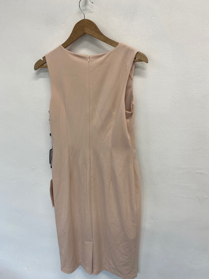 Fabulous Adriana papell Dress UK 12 Beige/ Nude floral KM004