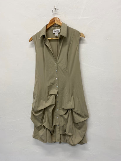 Fabulous Joseph Ribkoff y2K core ruffle Dress UK10 Stone KM004