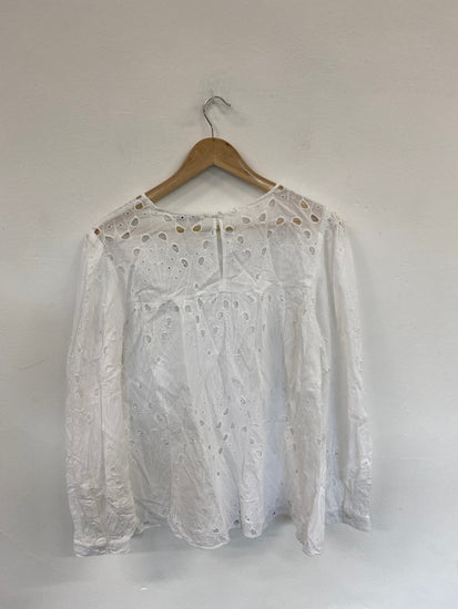 Fabulous Tu White Broderie Boho Blouse UK16 LK006