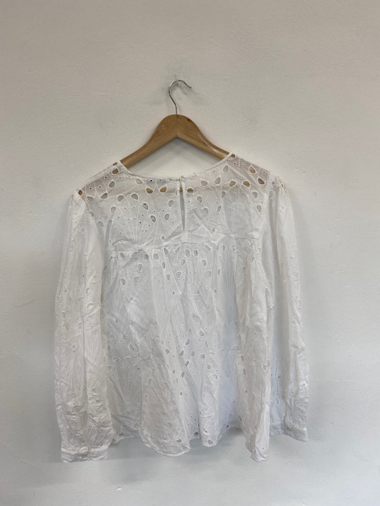 Fabulous Tu White Broderie Boho Blouse UK16 LK006
