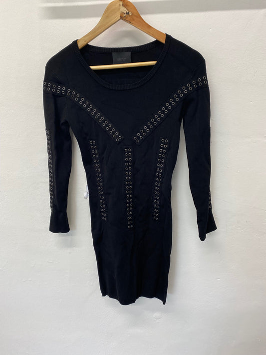 Fabulous GESTUZ Y2K rock Dress UKS Black with ironwork BT001