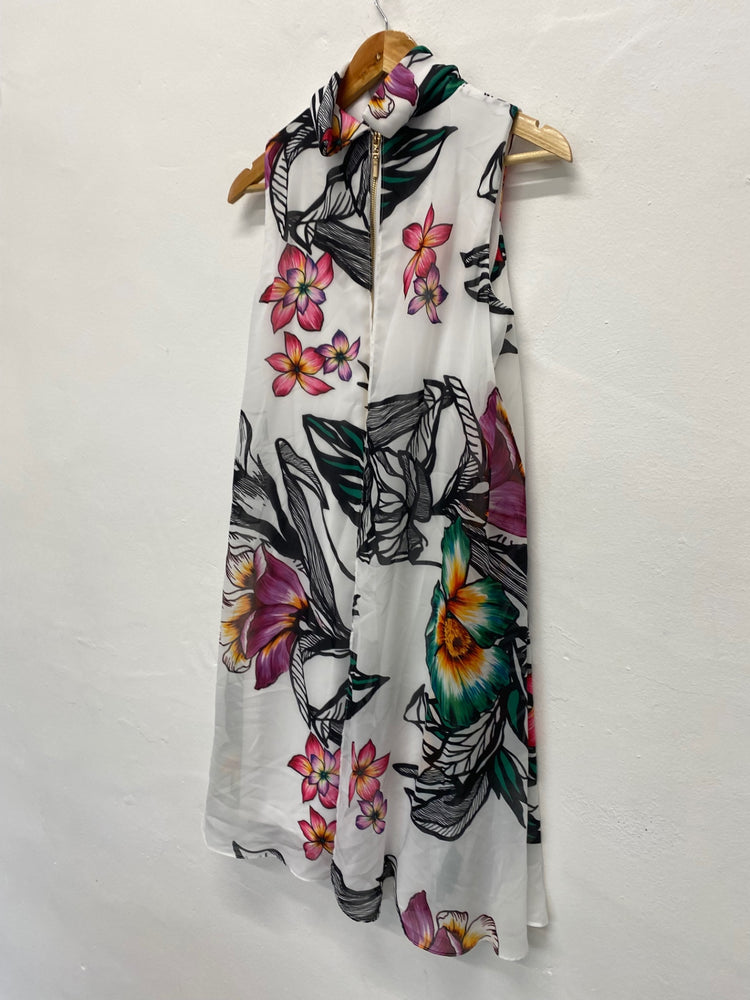 Fabulous Joseph Ribkoff floral floaty occasion Dress UK10 White New KM004