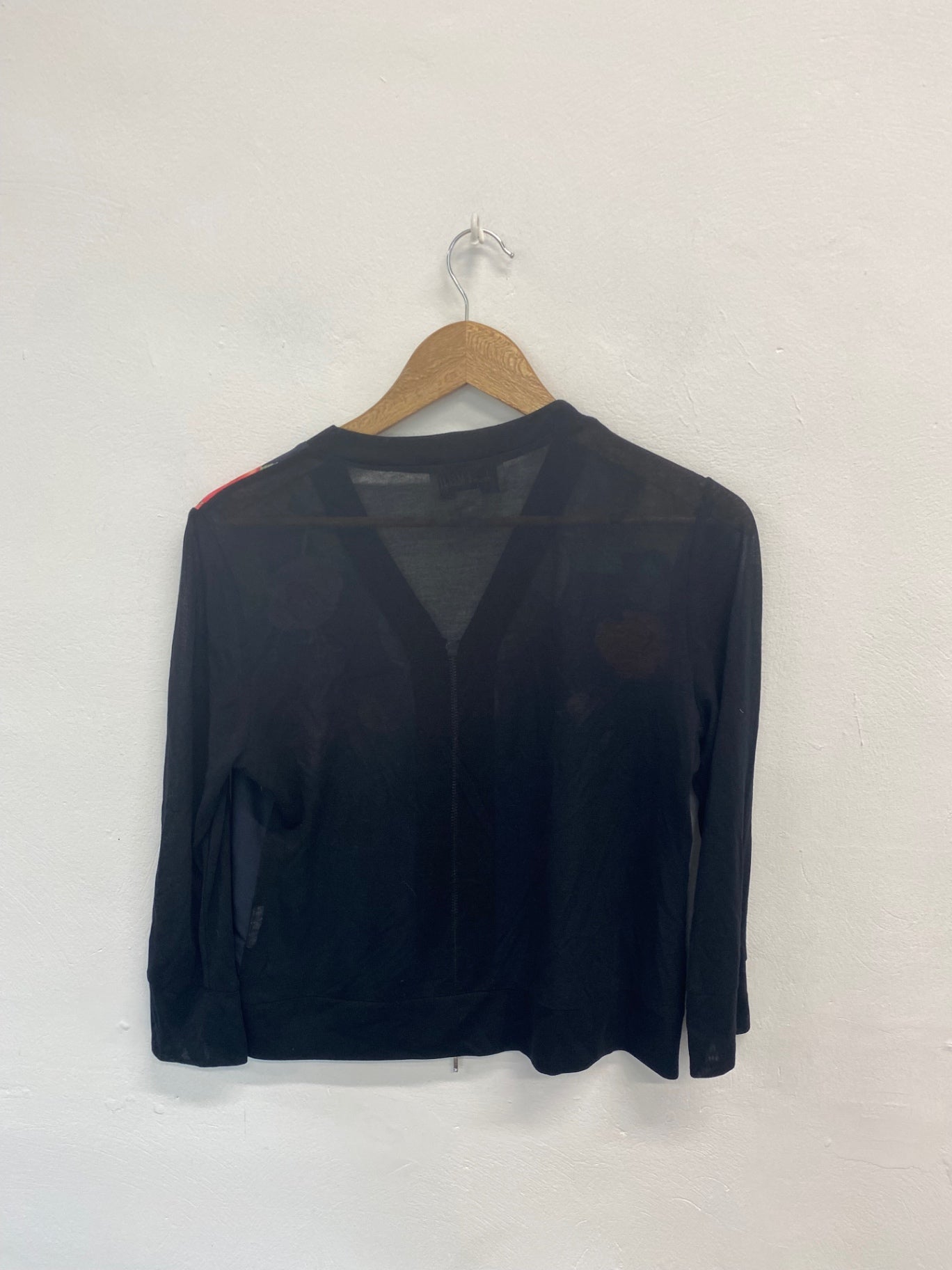 Fabulous Joseph Ribkoff Blouse Uk 10 Black floral Zip through KM004