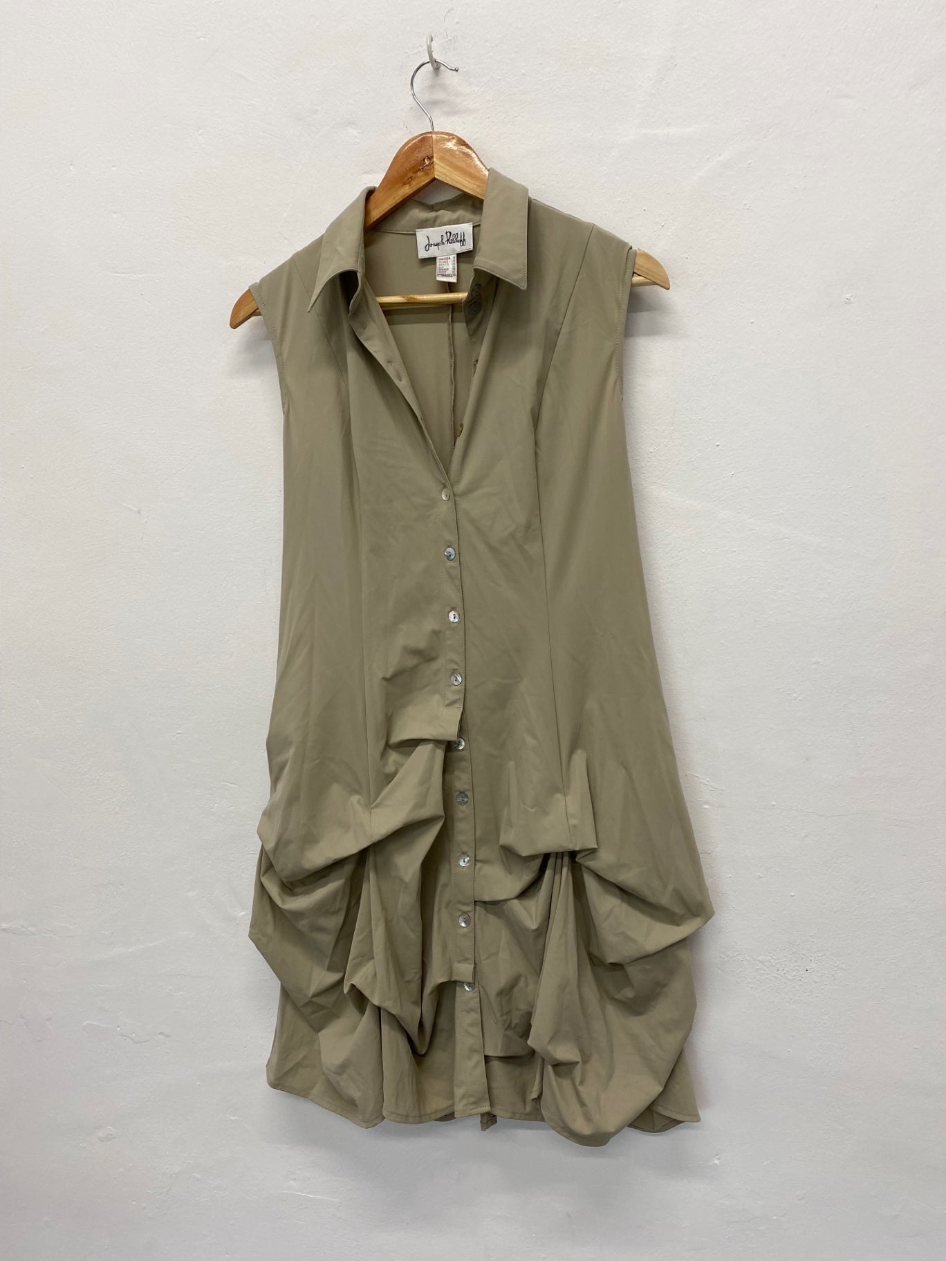 Fabulous Joseph Ribkoff y2K core ruffle Dress UK10 Stone KM004