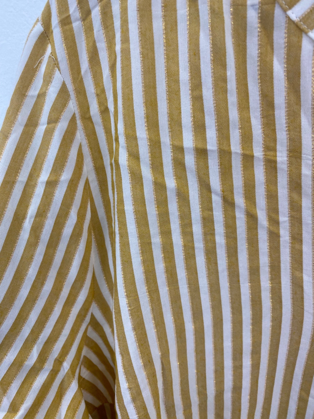 Fabulous George Mustard & White Shimmer Stripe Shirt UK22 LK006