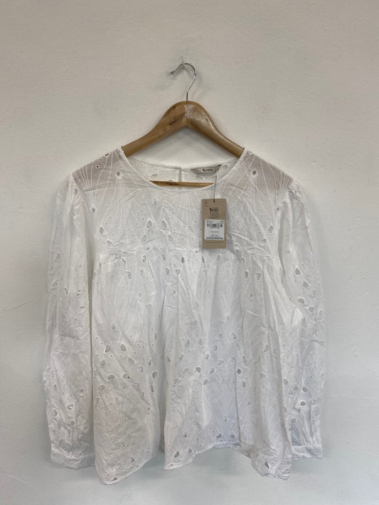 Fabulous Tu White Broderie Boho Blouse UK16 LK006