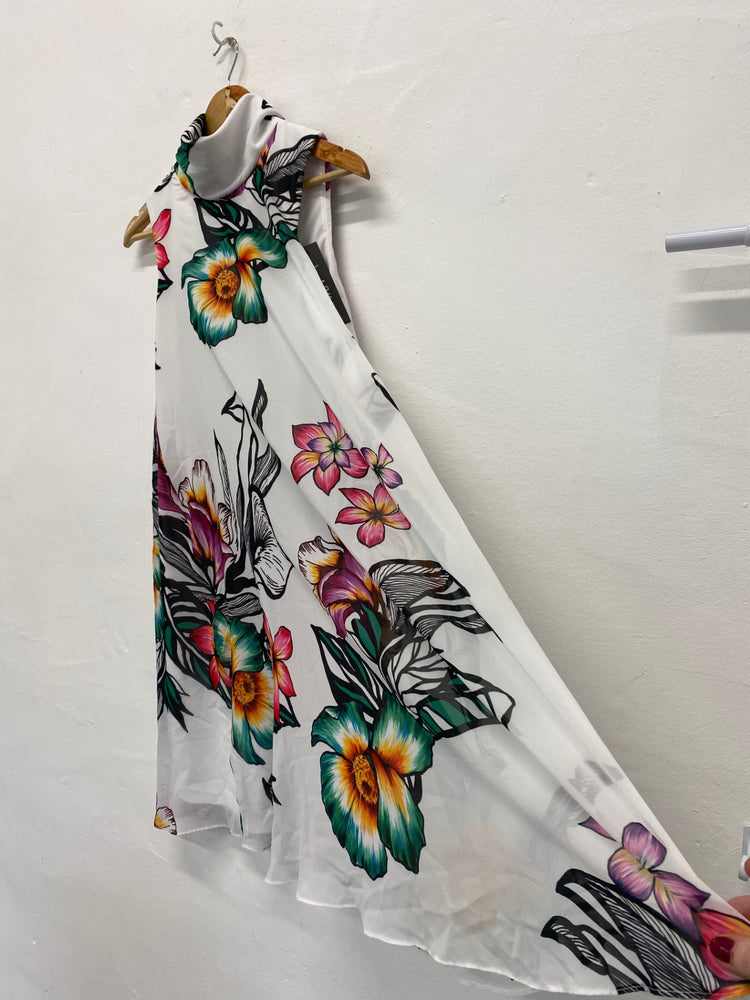 Fabulous Joseph Ribkoff floral floaty occasion Dress UK10 White New KM004