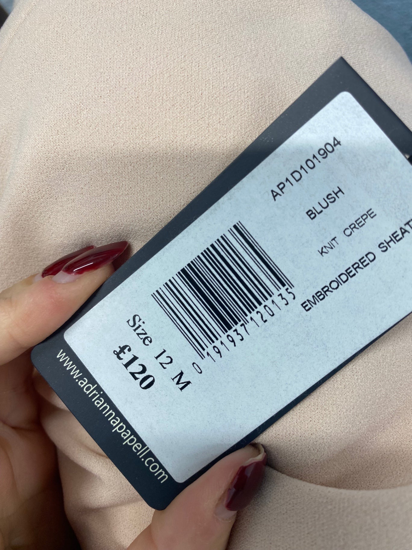 Fabulous Adriana papell Dress UK 12 Beige/ Nude floral KM004