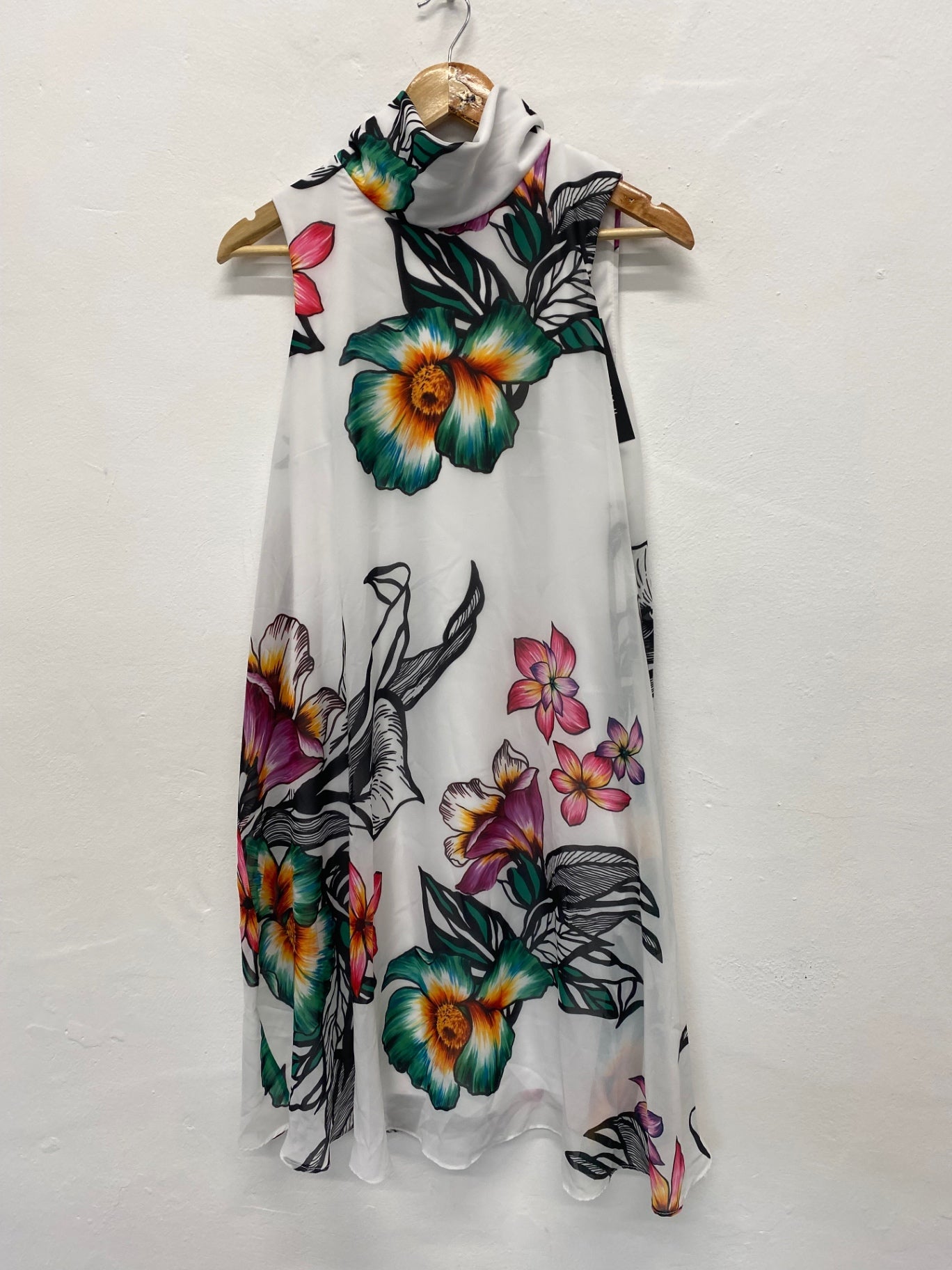 Fabulous Joseph Ribkoff floral floaty occasion Dress UK10 White New KM004