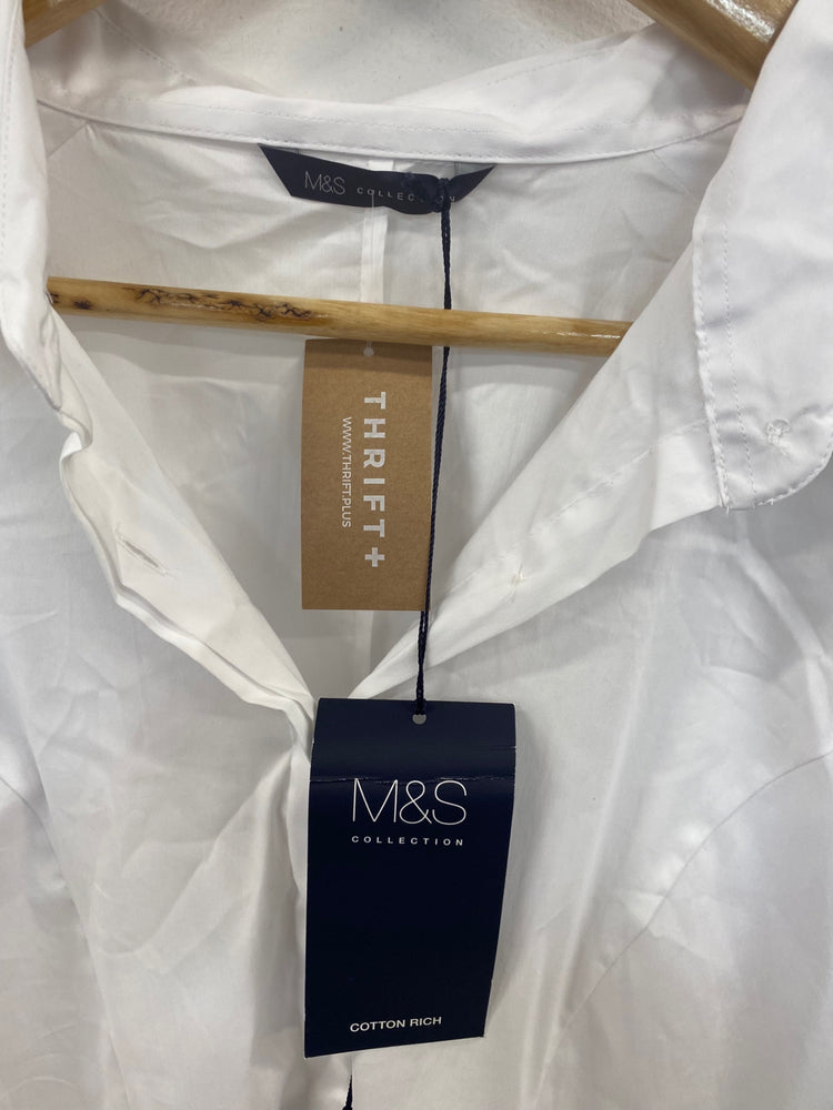 Fabulous M&S Collection White Dart Detail Button Shirt UK24 LK006