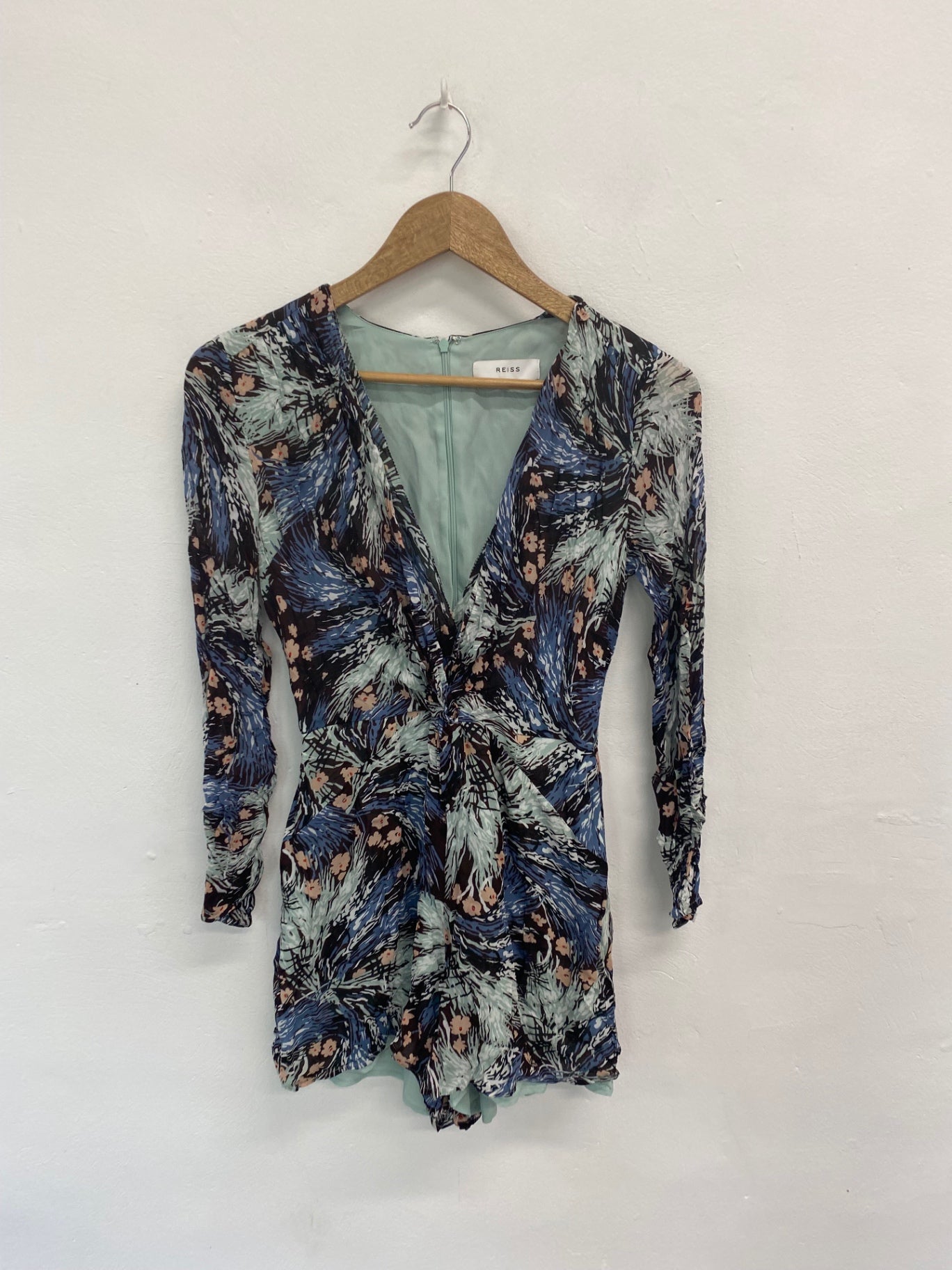 Fabulous REISS Playsuit UK S Multicolor blue green KM004