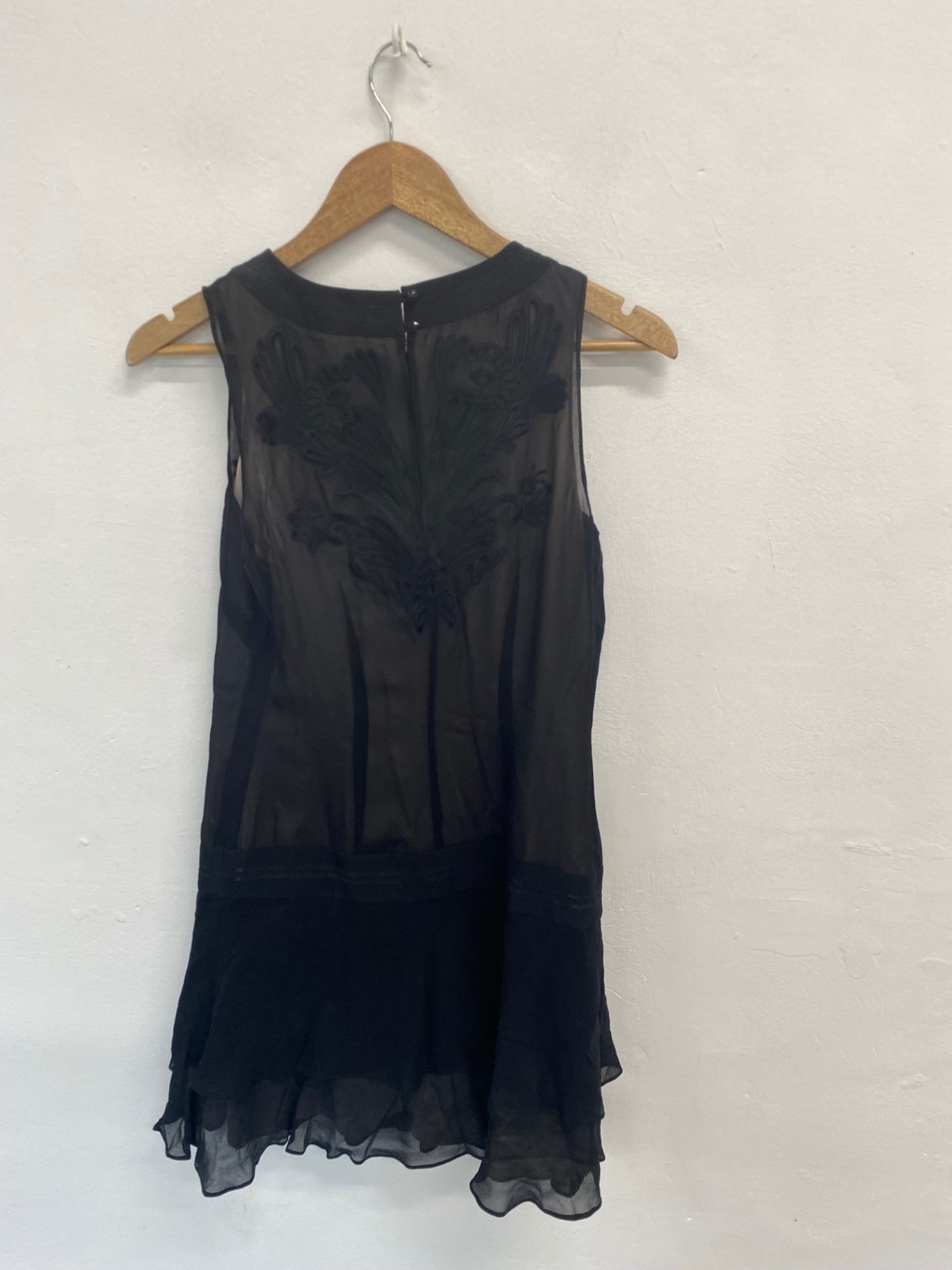 Fabulous Karen Millen Dress UK8 Black lace Silk midi dress KM004