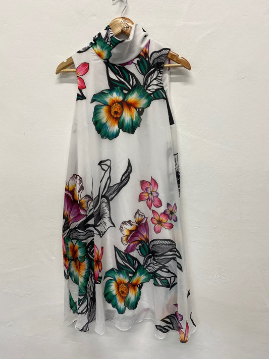 Fabulous Joseph Ribkoff floral floaty occasion Dress UK10 White New KM004