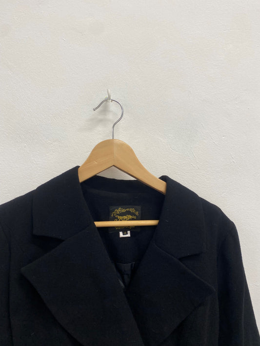 Fabulous Droopy browns by Angela holmes Cropped blazer Uk 8 Black JW001